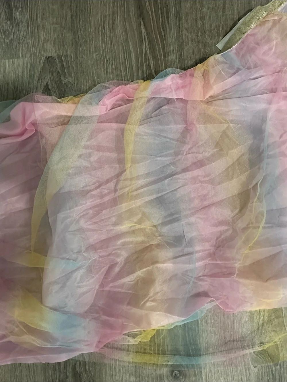 6ft Pastel Tulle Table Skirt - Soft Pink, Peach & Lavender